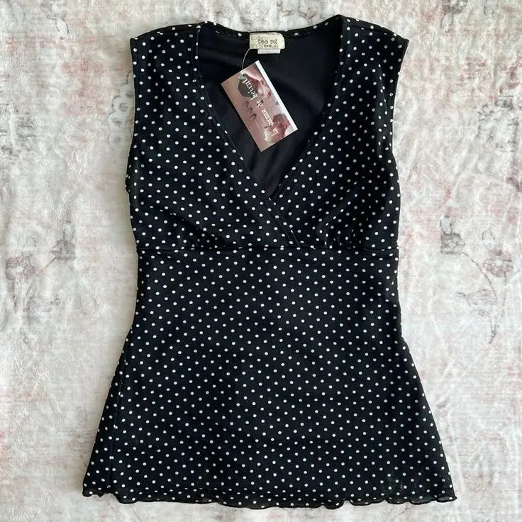 BXOXO Aesthetic Crop Tops Y2k Women Clothes Polka Dot Vintage 90s Punk Slim Camis Harajuku Sleeveless Femme Streetwear Gothic Tank Top