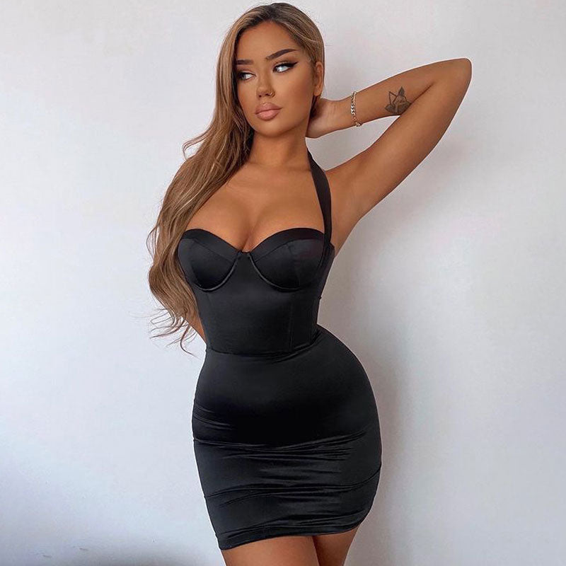 Halter Neck Bustier Corset Party Mini Dress