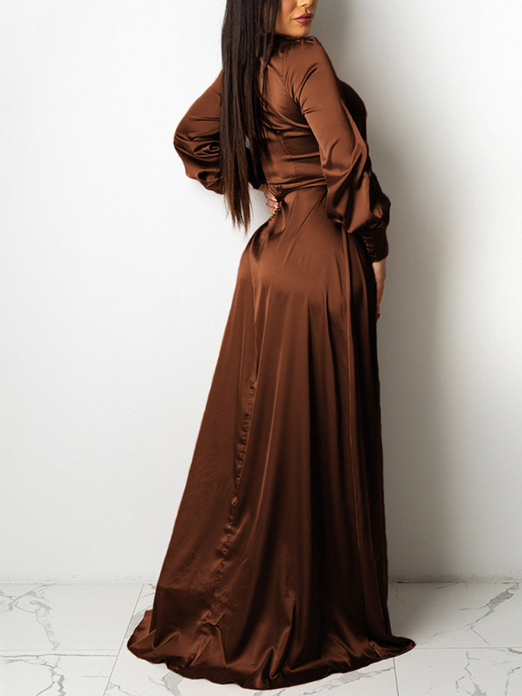 Satin High Low Flowy Maxi Dress