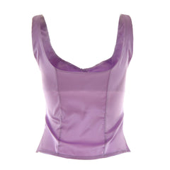 Square Neck Sleeveless Tank Top - Purple