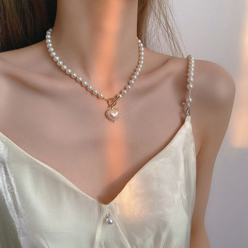 BXOXO - Pearl Heart Necklace