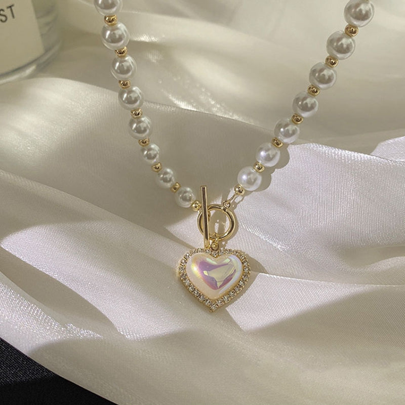 BXOXO - Pearl Heart Necklace