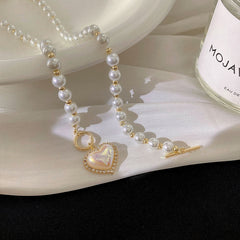 BXOXO - Pearl Heart Necklace