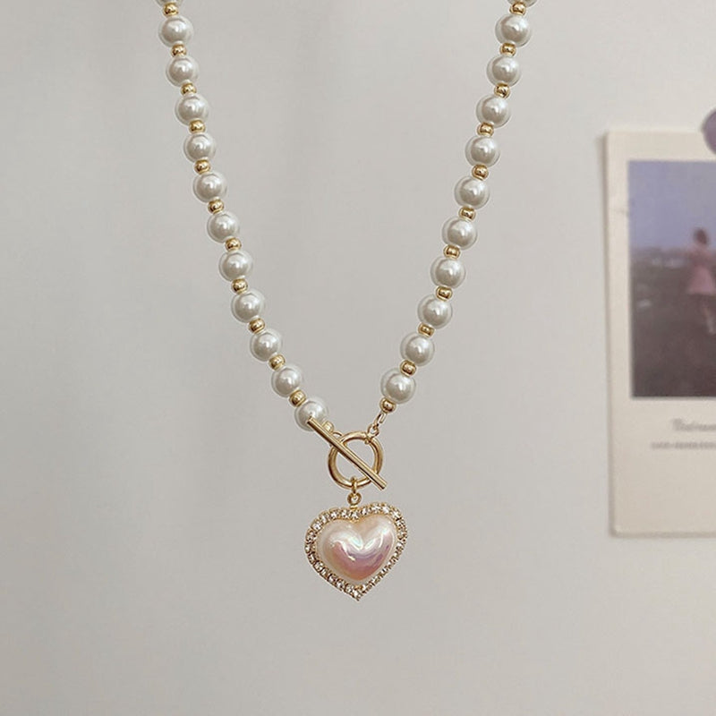 BXOXO - Pearl Heart Necklace