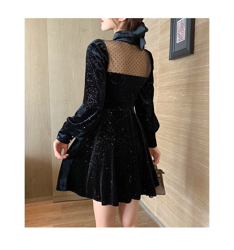 BXOXO - Long Sleeve Cutout Sparkle Dress