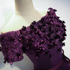 BXOXO Cute Purple High Low Prom Dress, Purple Homecoming Dresses