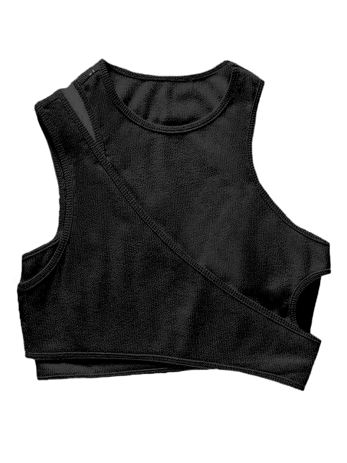 Ribbed Crop Tank Top Set