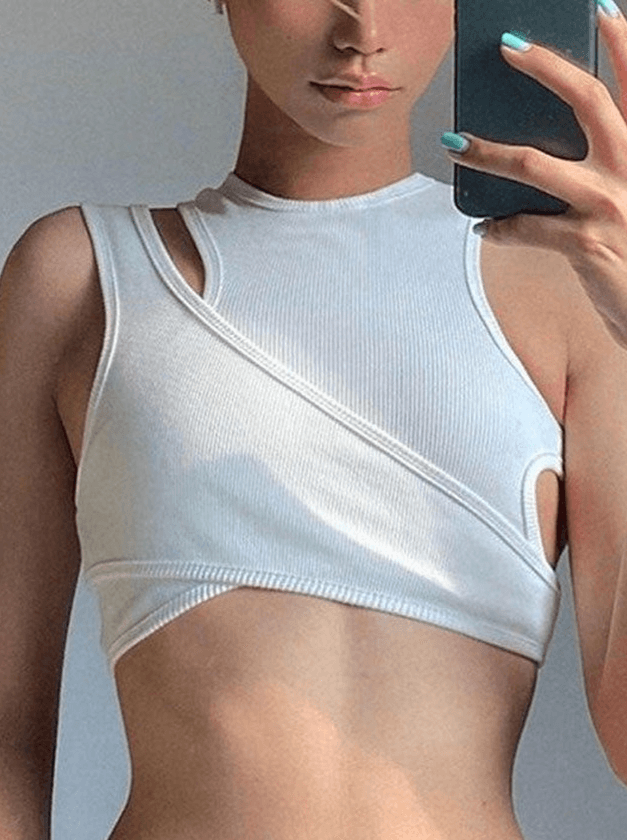 Ribbed Crop Tank Top Set