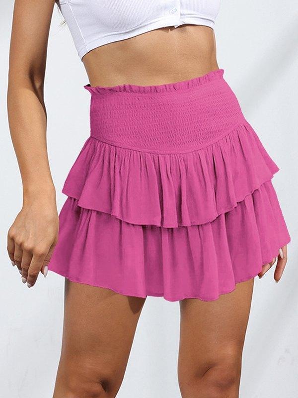 Smock Tiered Ruffle Mini Skirt