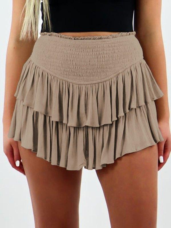 Smock Tiered Ruffle Mini Skirt