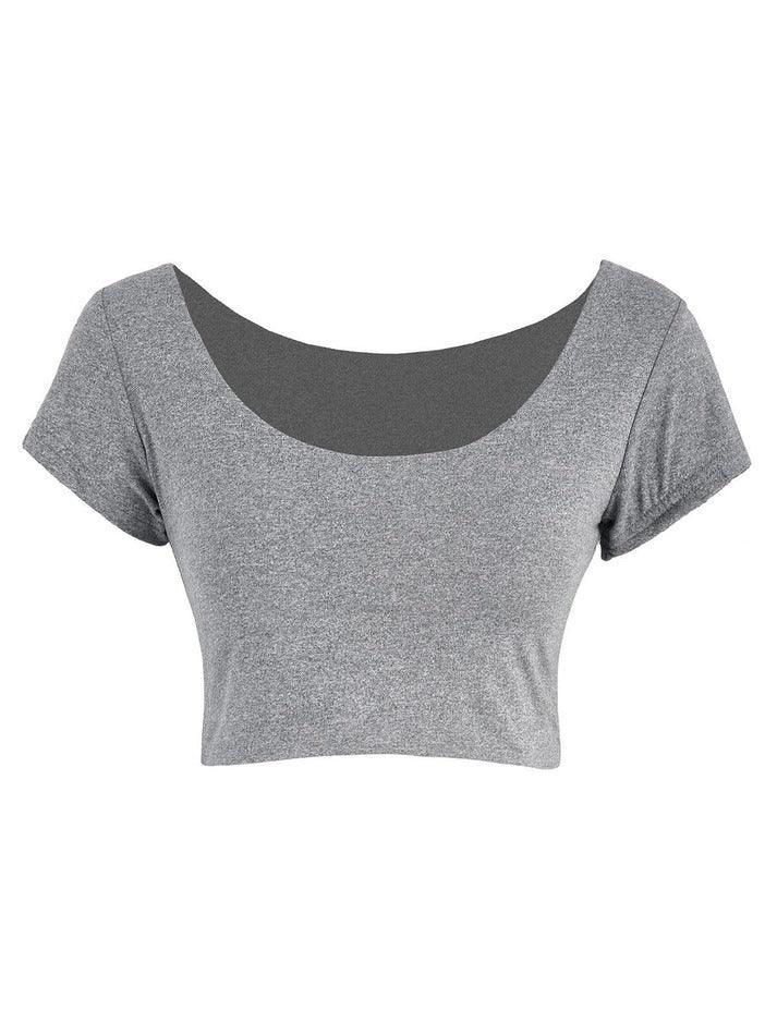 Square Neck Solid Crop Top