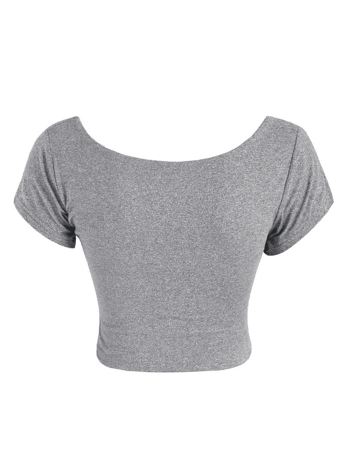 Square Neck Solid Crop Top