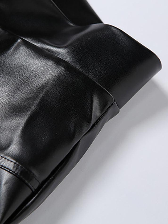 Stacked Pu Leather Pants