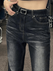 Street Vintage Washed Gradient Bootcut Jeans