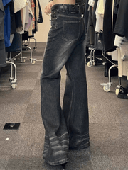 Street Vintage Washed Gradient Bootcut Jeans