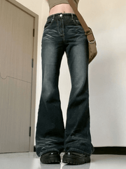 Street Vintage Washed Gradient Bootcut Jeans