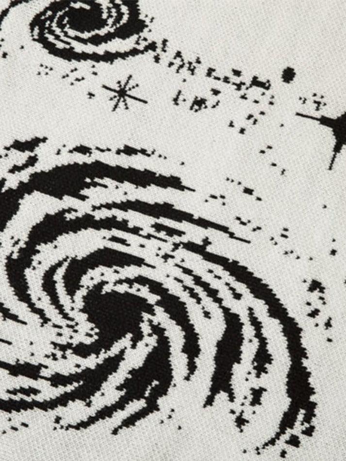 Swirl Print Ripped Design Sweater