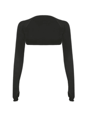 Thumb Hole Design Bolero Knit Top