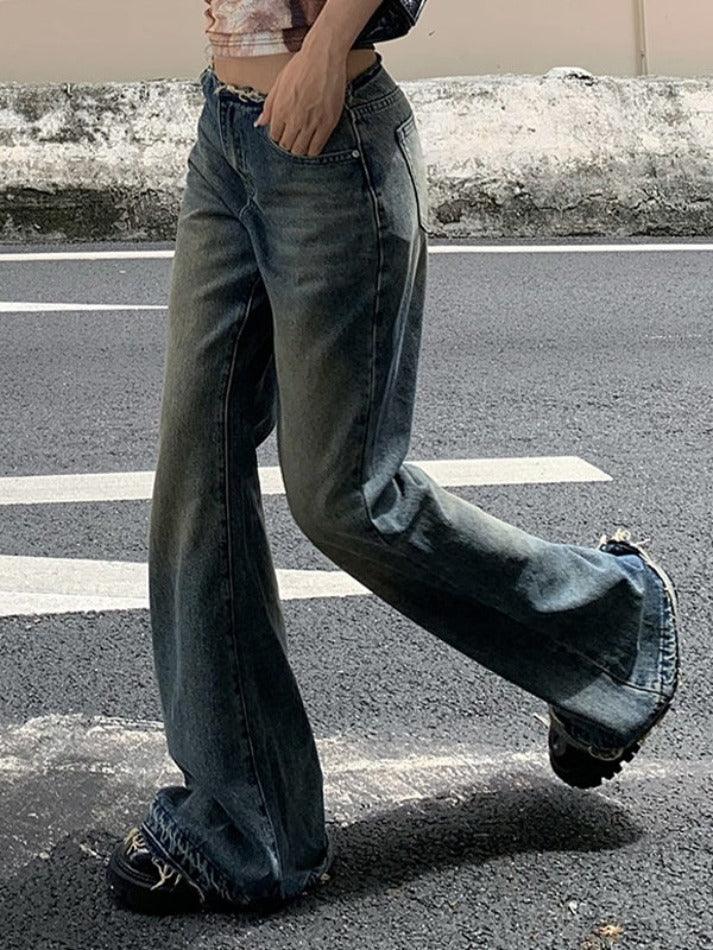 Vintage Burr Low Waist Flare Jeans