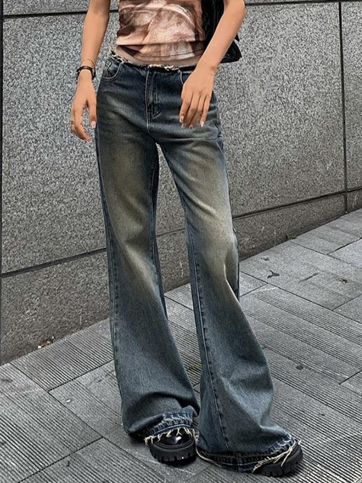 Vintage Burr Low Waist Flare Jeans