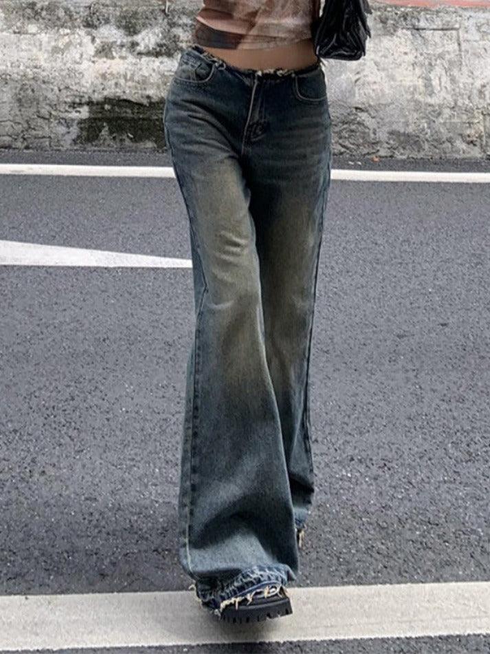 Vintage Burr Low Waist Flare Jeans