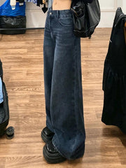 Vintage Dark Color High Waist Loose Boyfriend Jeans