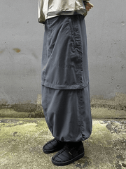 Vintage Drawstring Long Cargo Skirt
