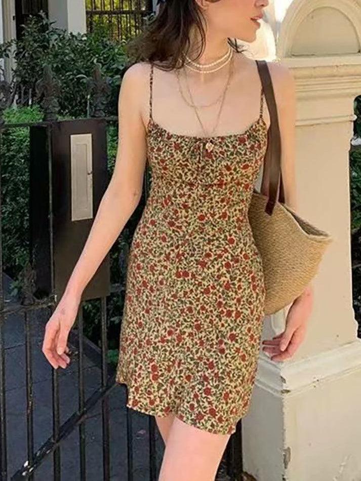 Vintage Floral Slip Mini Dress