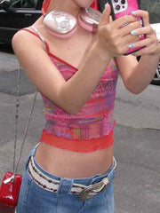 Vintage Irregular Print Fungus Slim Cami Top