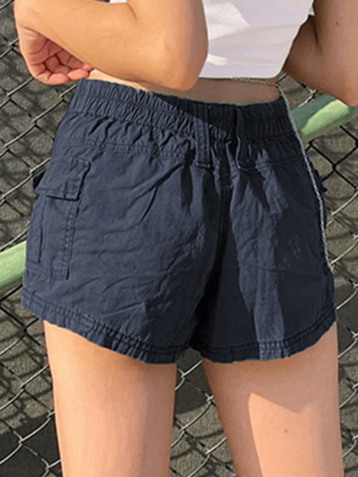 Vintage Low Rise Asymmetric Cargo Shorts