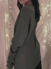 Vintage Print Oversized Long Sleeve Tee