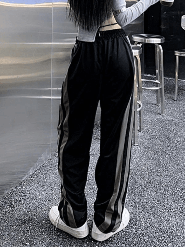 Vintage Side Striped Black Sweatpants