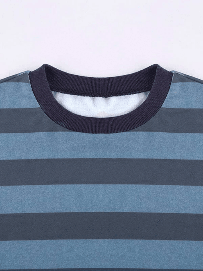 Vintage Striped Oversized Pullover Sweatshirt
