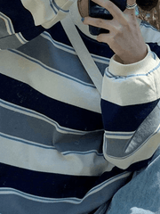 Vintage Striped Pullover Sweatshirt