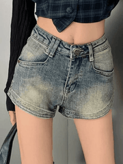 Vintage Wash Faded Denim Hot Shorts