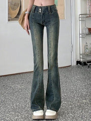 Vintage Wash Y2K Flare Jeans