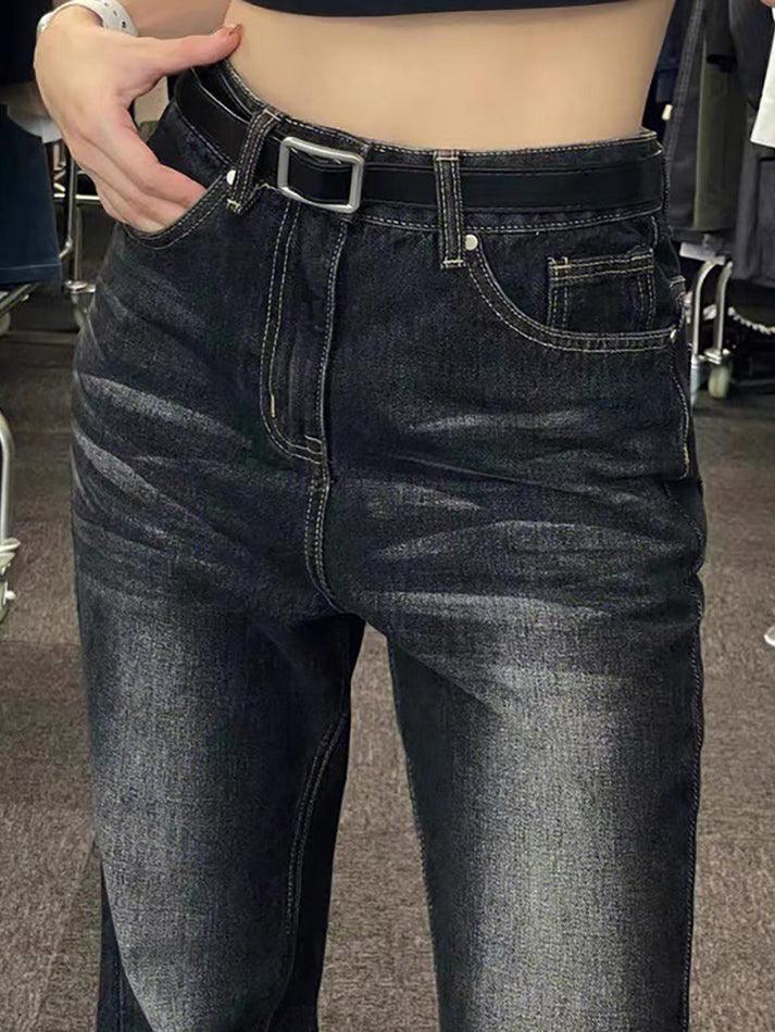 Washed Low Waist Flare Jeans