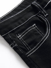Washed Mid Waist Flare Jeans