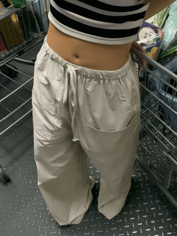 Y2K Baggy Parachute Cargo Pants