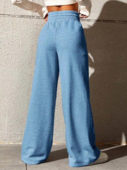 Solid Seam Detail Loose Sweatpants