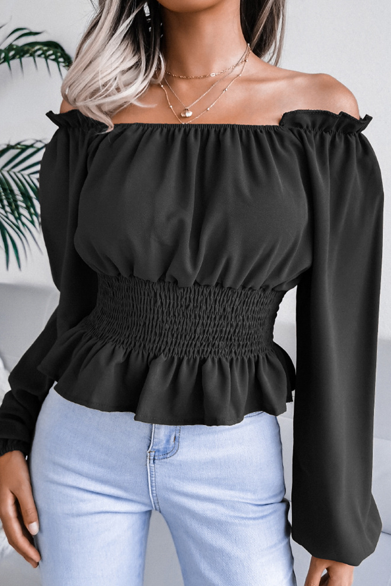 Bxoxo - Fashion Elegant Split Joint Off the Shoulder Tops(5 colors)