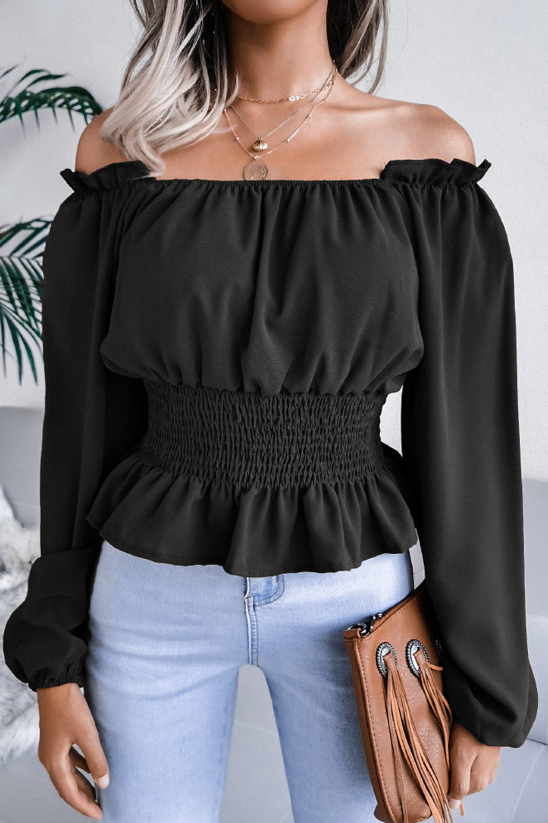 Bxoxo - Fashion Elegant Split Joint Off the Shoulder Tops(5 colors)