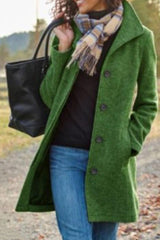Bxoxo - Casual Solid Patchwork Turn-back Collar Outerwear(4 Colors)