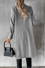 Bxoxo - Elegant Solid Buttons Turndown Collar Outerwear