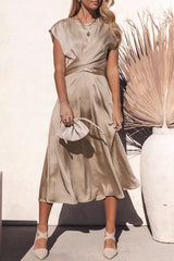 Bxoxo - Celebrities Elegant Solid Bandage U Neck Dresses(6 Colors)