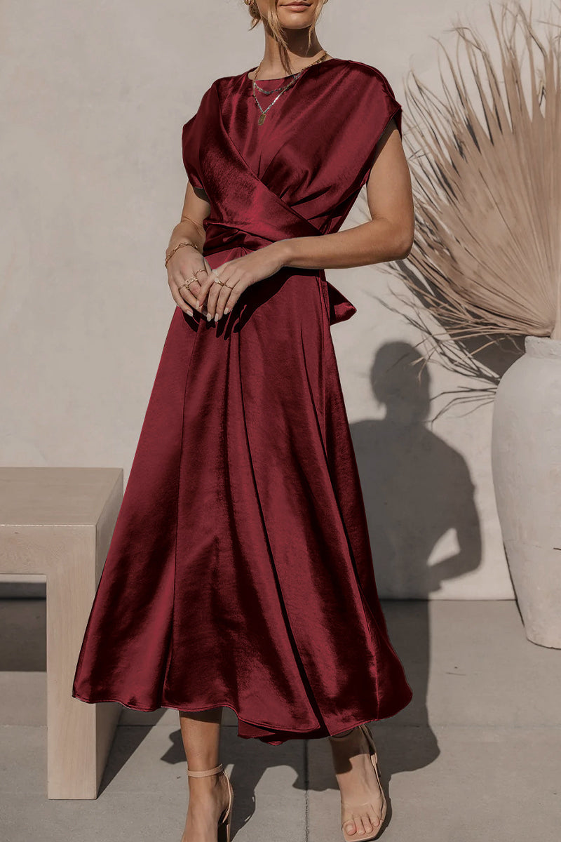 Bxoxo - Celebrities Elegant Solid Bandage U Neck Dresses(6 Colors)