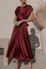 Bxoxo - Celebrities Elegant Solid Bandage U Neck Dresses(6 Colors)