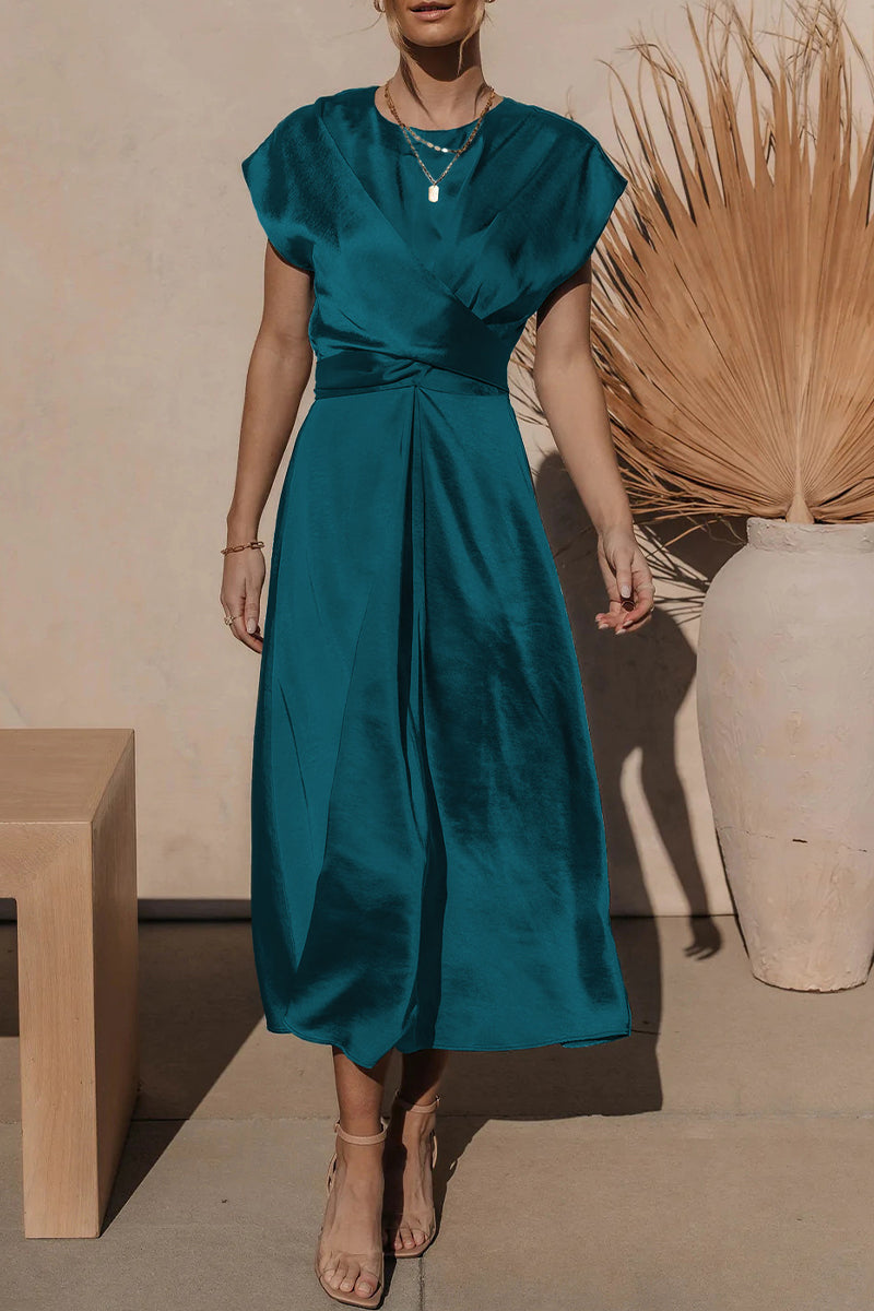 Bxoxo - Celebrities Elegant Solid Bandage U Neck Dresses(6 Colors)