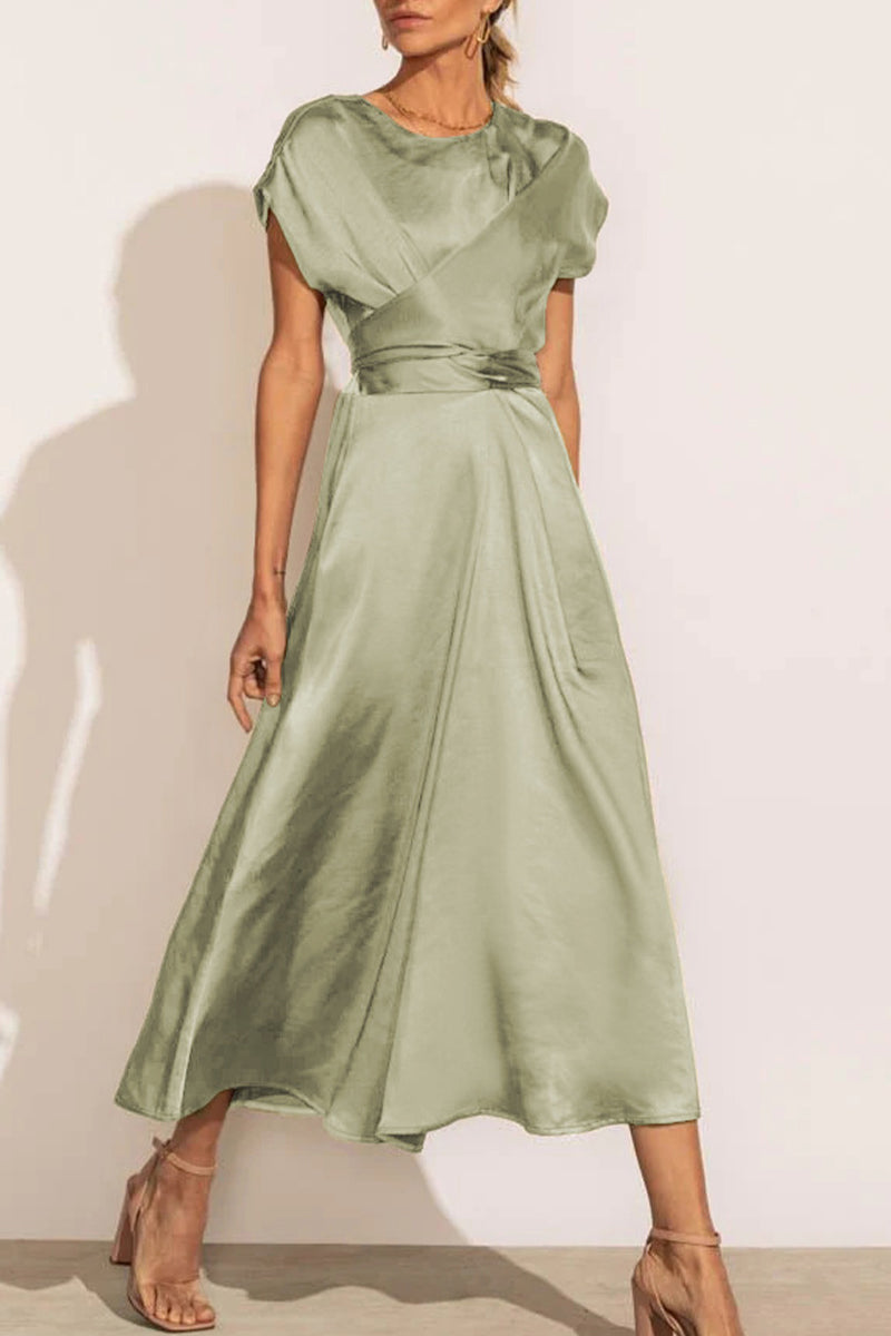 Bxoxo - Celebrities Elegant Solid Bandage U Neck Dresses(6 Colors)