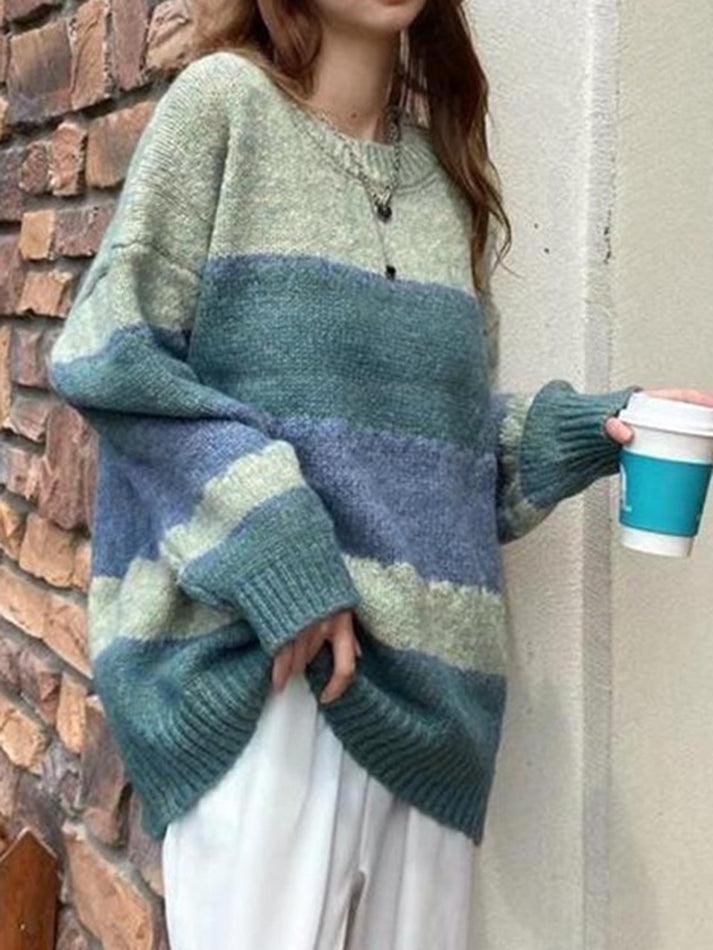 Color Block Striped Sweater